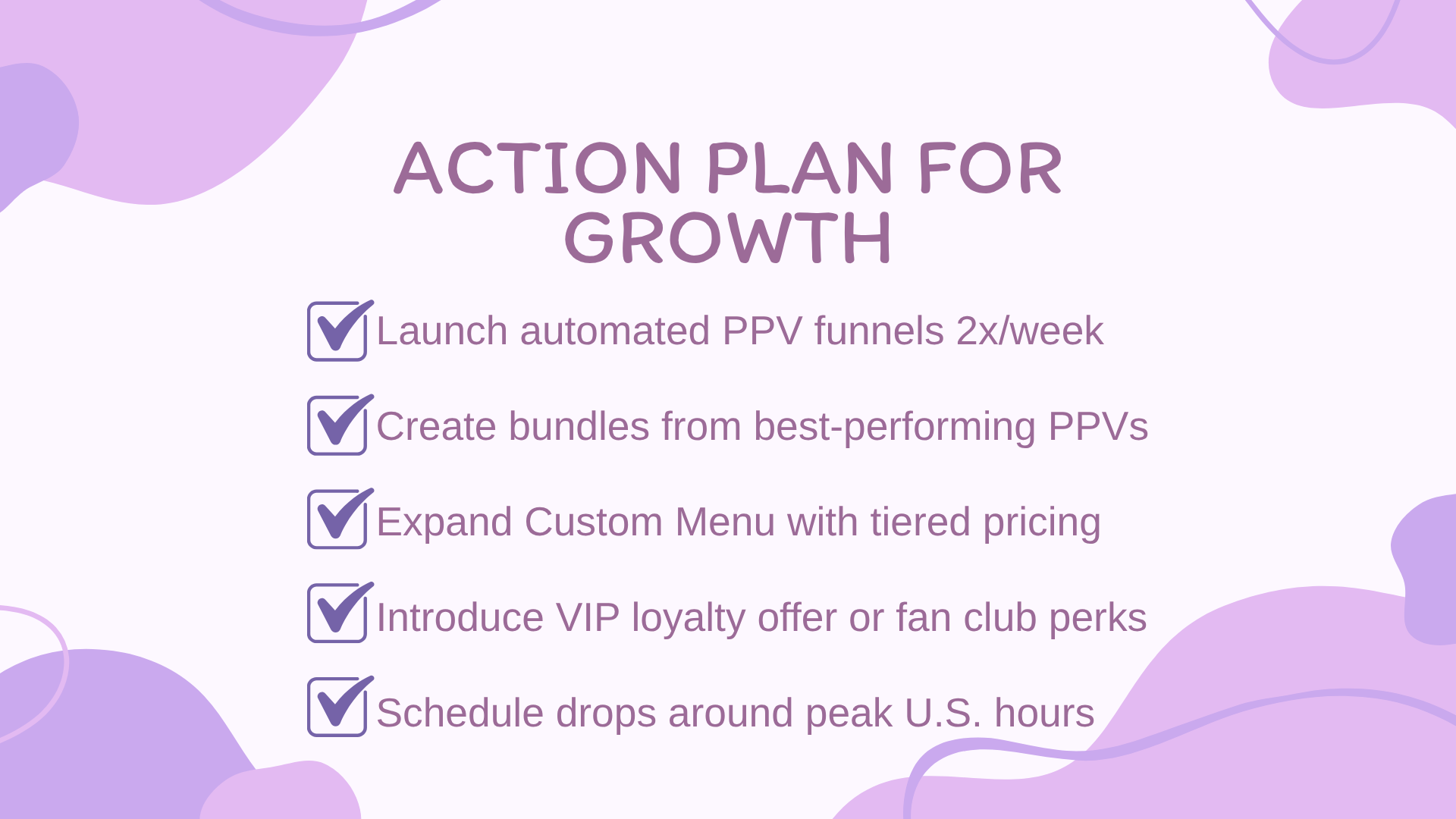 Slide 10: Action Plan for Growth