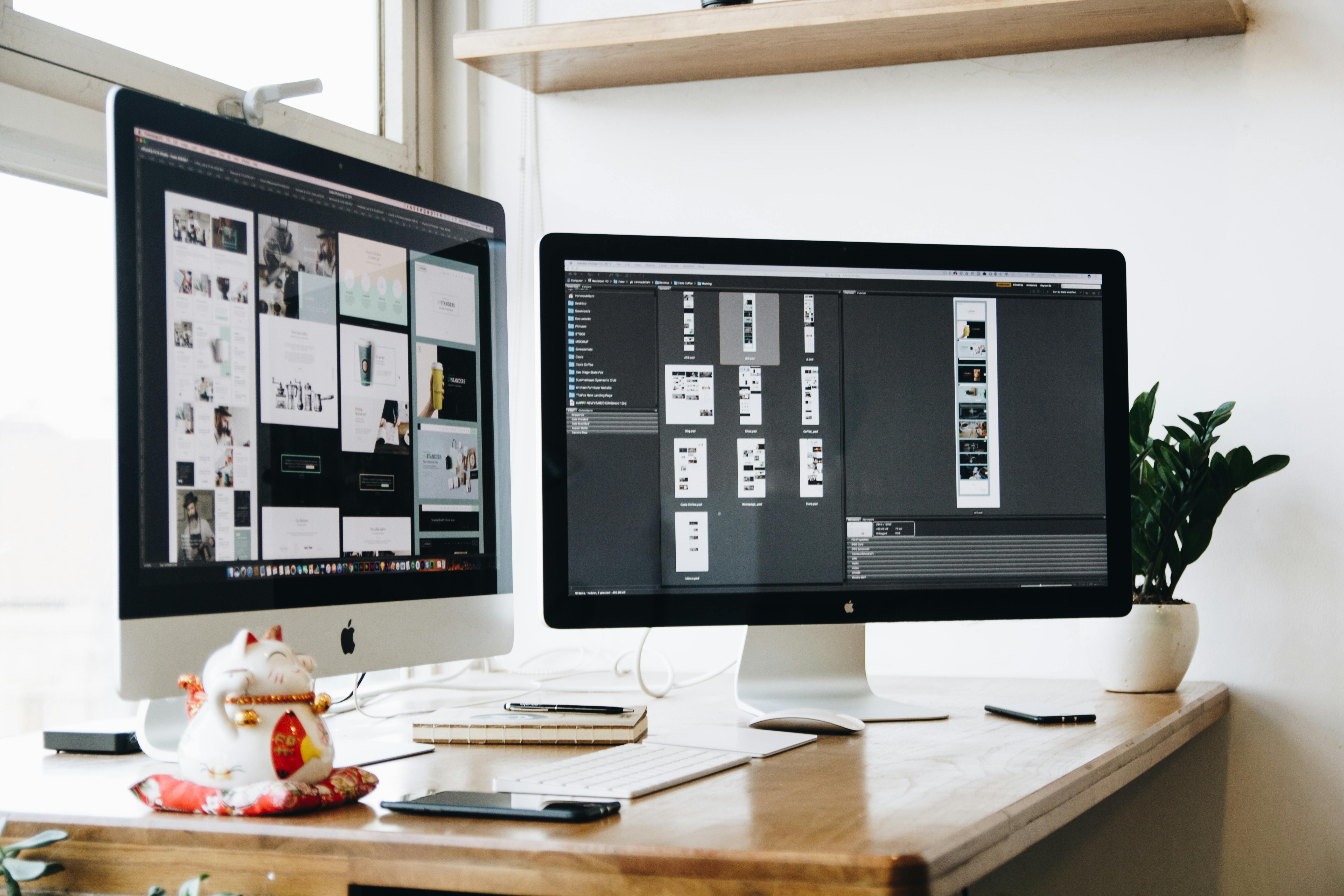 computer screen showing design tools